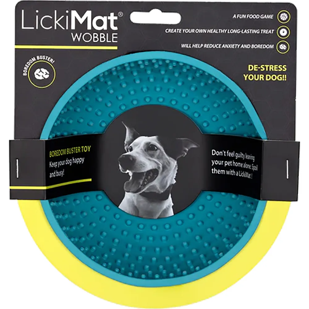 Lickimat Wobble Lys blå Hundskål 17x17x8cm