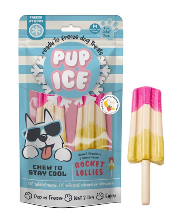 Pup Ice Rocket Lollies 2pk 90g Jordbær & Banan