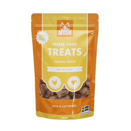 MUSH Treats Frysetørket Kyllinghjerte 50g