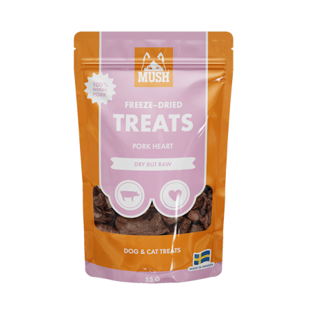 MUSH Treats Frysetørket Svinehjerte 50g