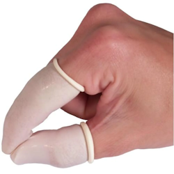 Hvite fingerkondomer til napping 100stk, ShowTech