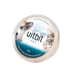 Vitbit Hearts 80g 100% Naturlig Tørket Fisk