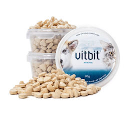 Vitbit Hearts 80g 100% Naturlig Tørket Fisk