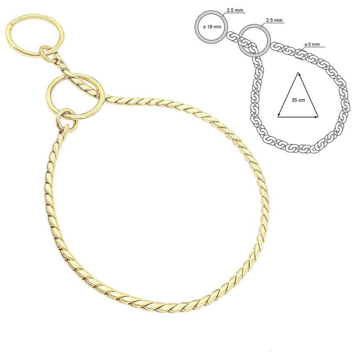 Sorma - Strup Snake Ø3mm, Gull (Gold Plated)