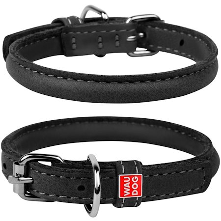 Collar Rundsydd Halsbånd "Waudog Soft" enkel Sort