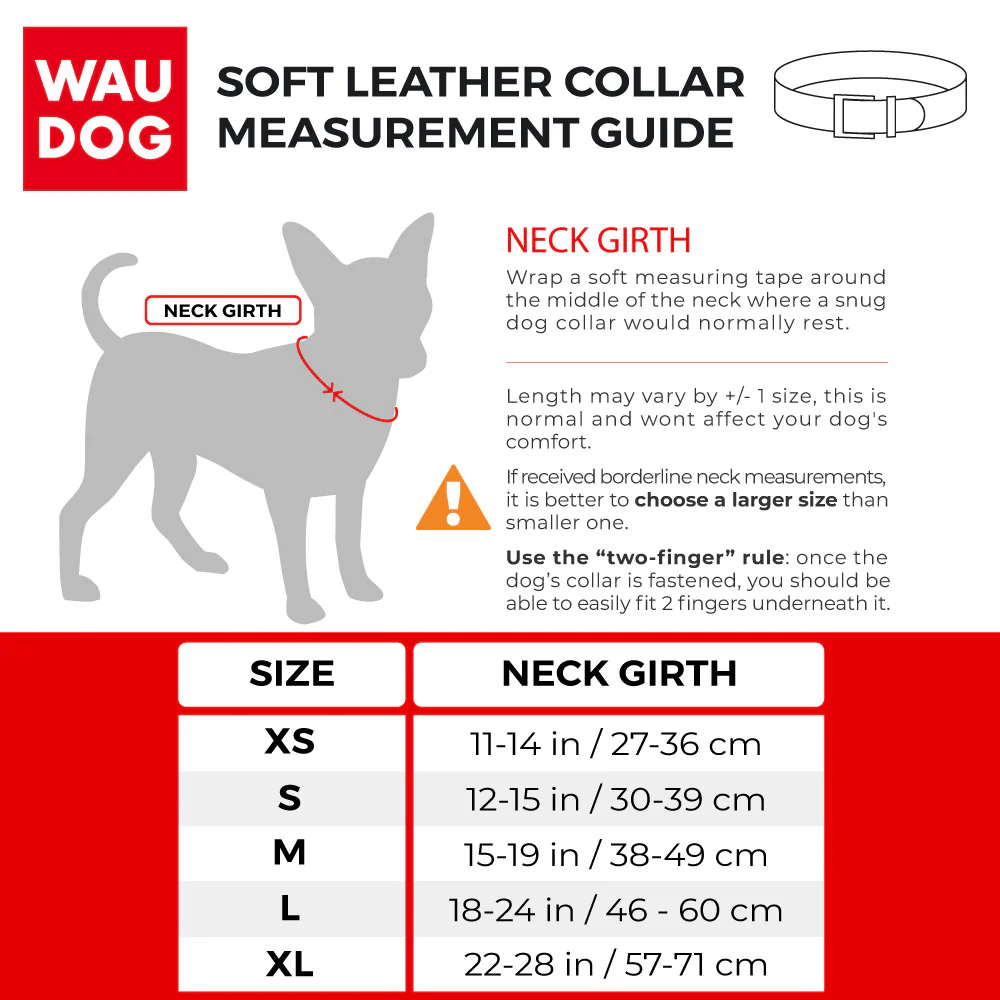 Collar Dobbelts. Lærhalsbånd "Waudog Soft"