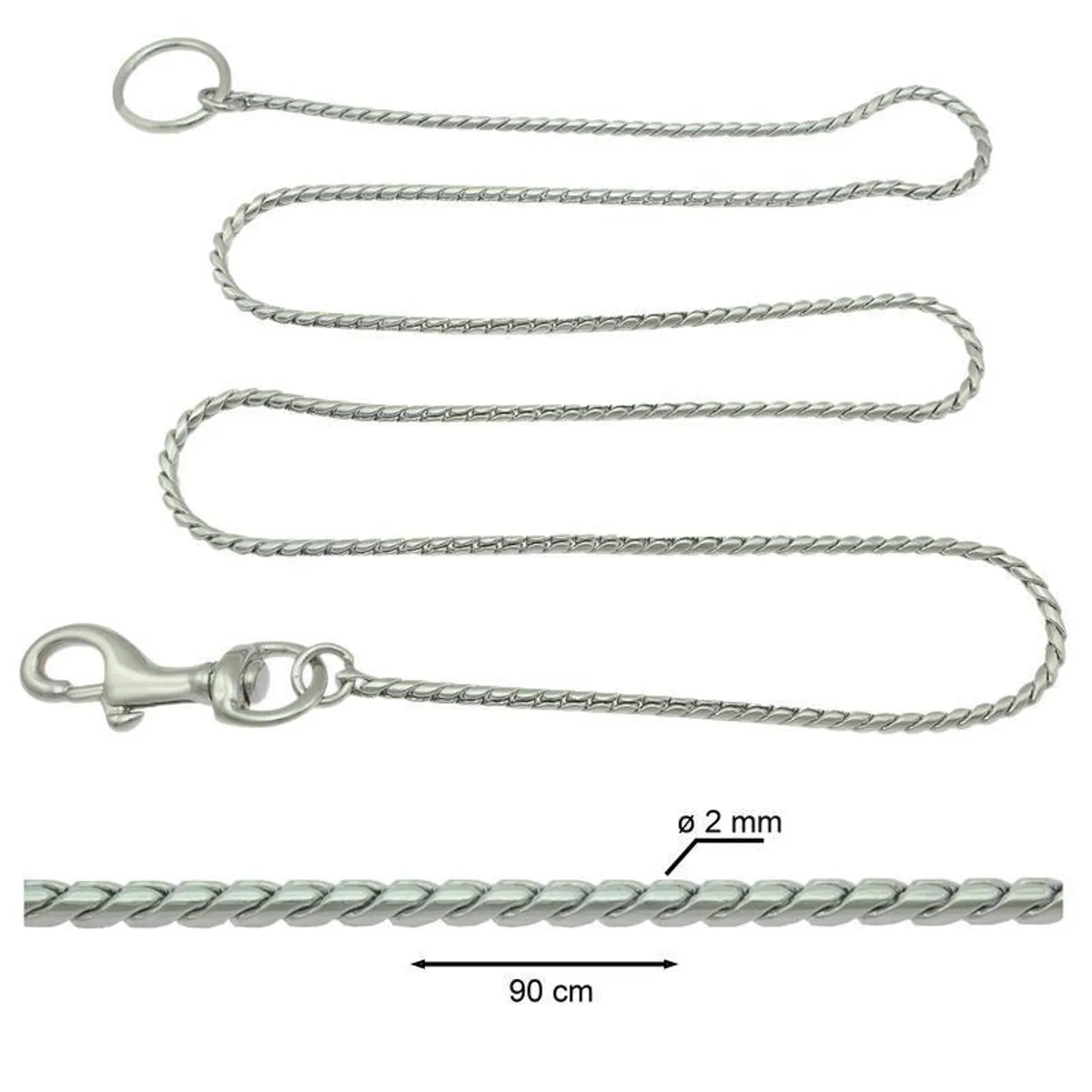 Sorma - Snake Leash Without Handle Ø2mm x 90cm chrome plated