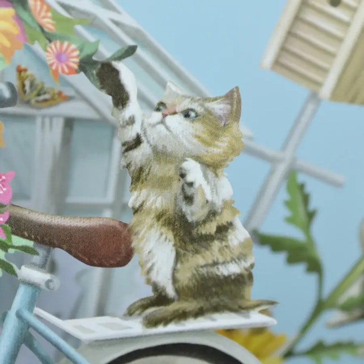 Kattungar vid cykeln (6 kort med kuvert)