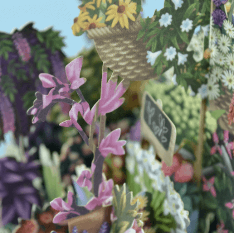 Blomstervagnen  (6 kort med kuvert)