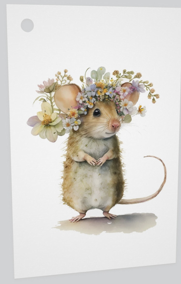Litet kort utan kuvert - Blomsterkransen (10 stycken)