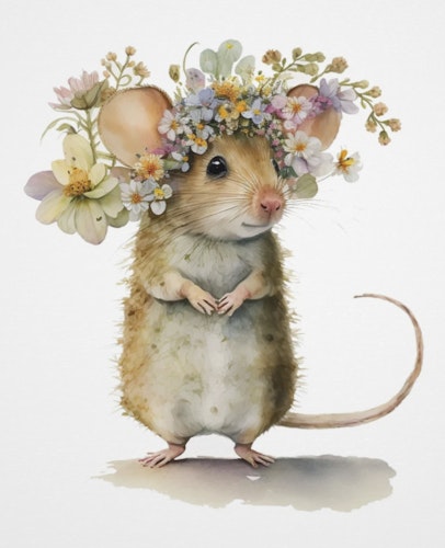 Litet kort utan kuvert - Blomsterkransen (10 stycken)