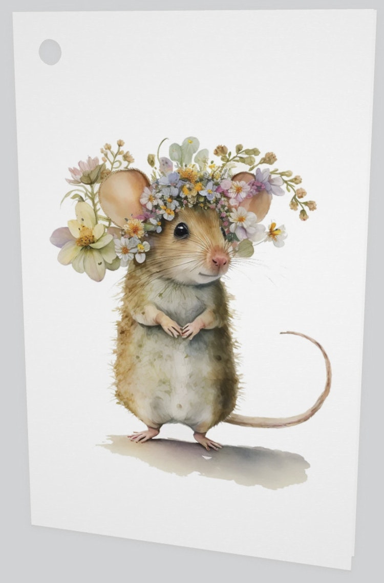 Litet kort utan kuvert - Blomsterkransen (10 stycken)