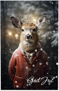 Dubbelt kort med kuvert - God Jul från skogen (6 kort)
