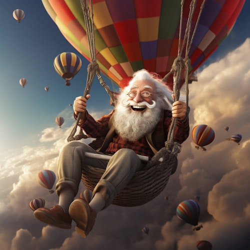 Dubbelt kort med kuvert - Mot nya äventyr - Ballong (6 stycken)