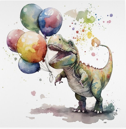 Kort med kuvert - Dinosauriegrattis (6 stycken)