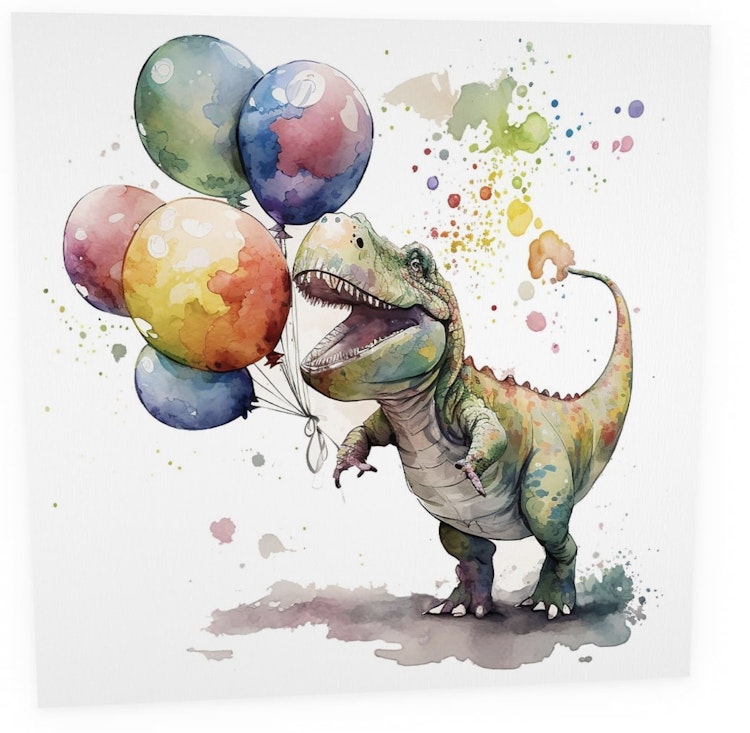 Kort med kuvert - Dinosauriegrattis (6 stycken)
