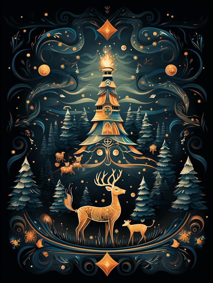 Enkelt julkort - Strålande jul (10 kort)