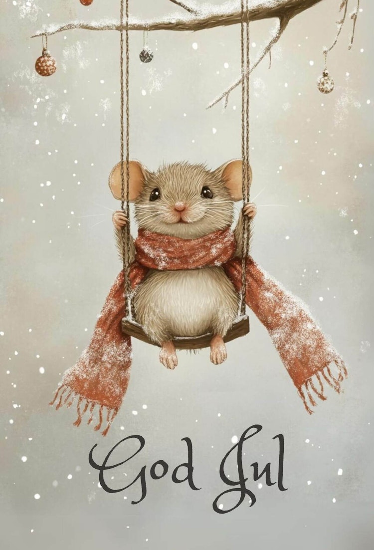 Enkelt julkort utan kuvert - Julgungan (10 stycken)