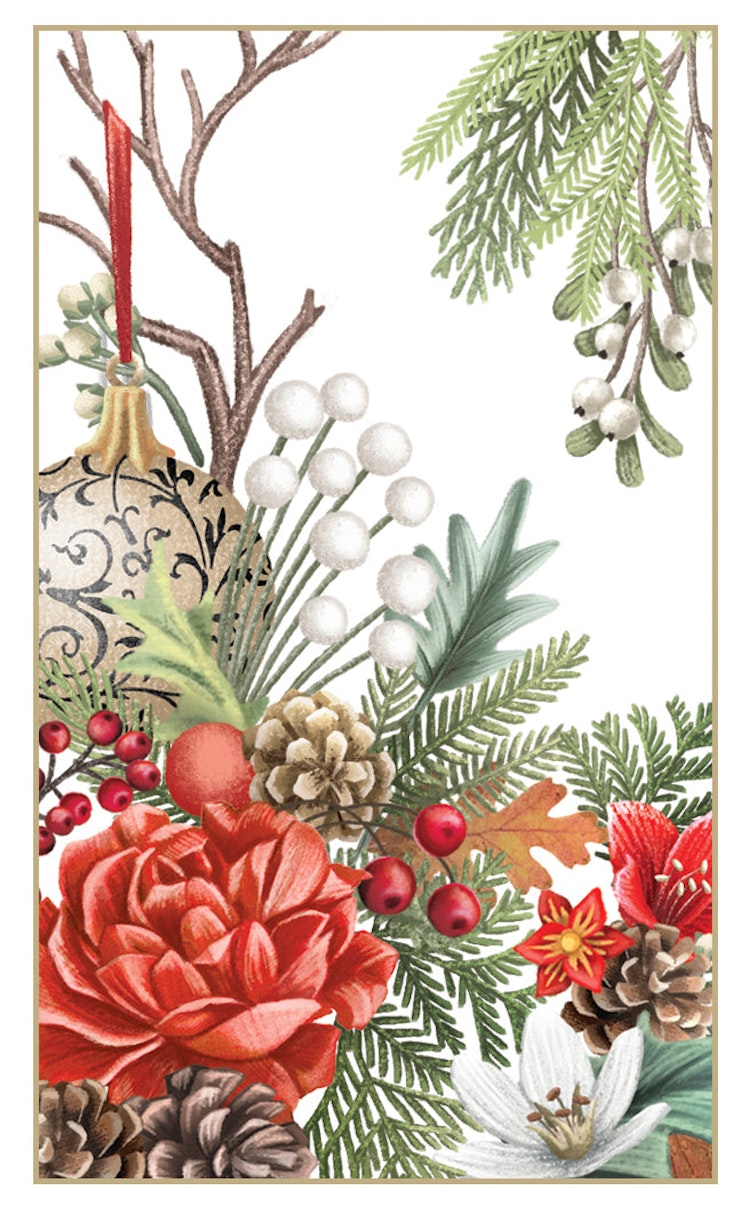 Magiskt julkort - Julblommor och fågelbur (6 stycken)