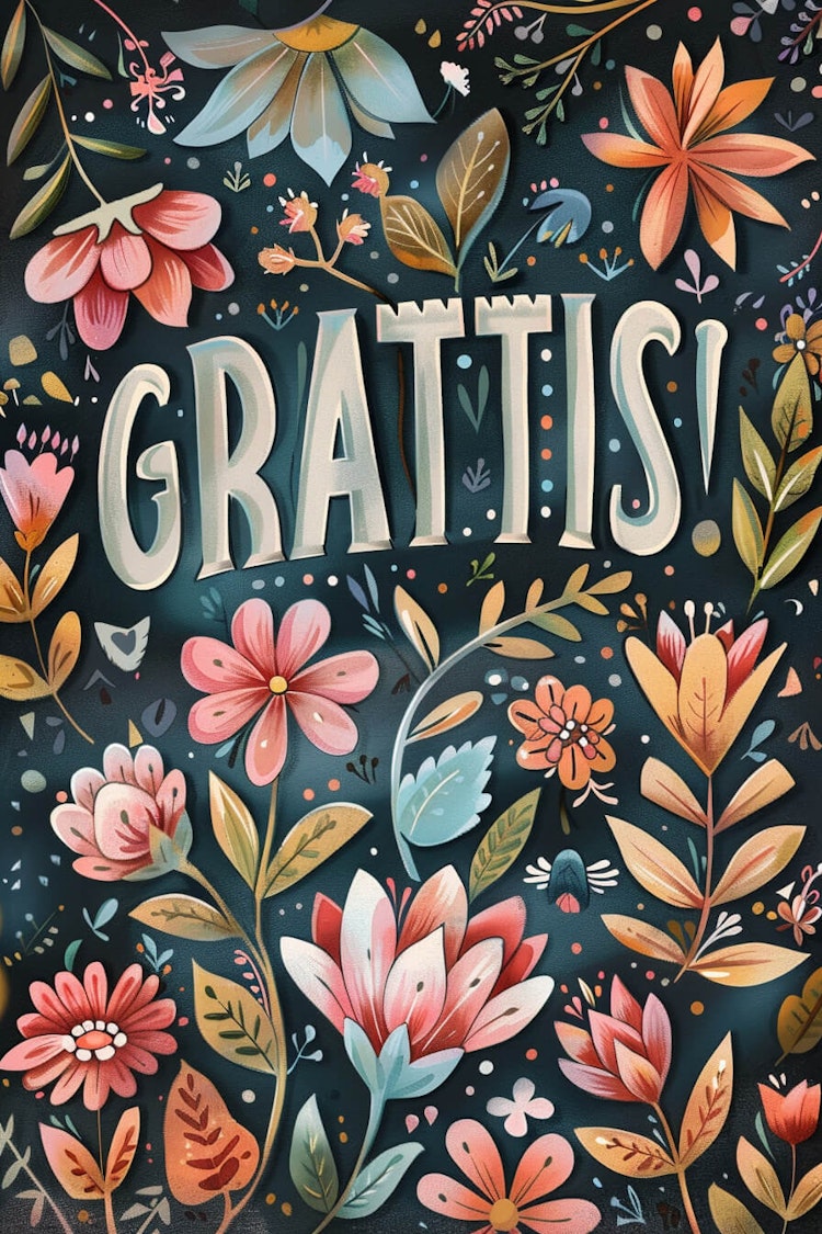 Dubbelt kort med kuvert - Grattis till dig (6 stycken)