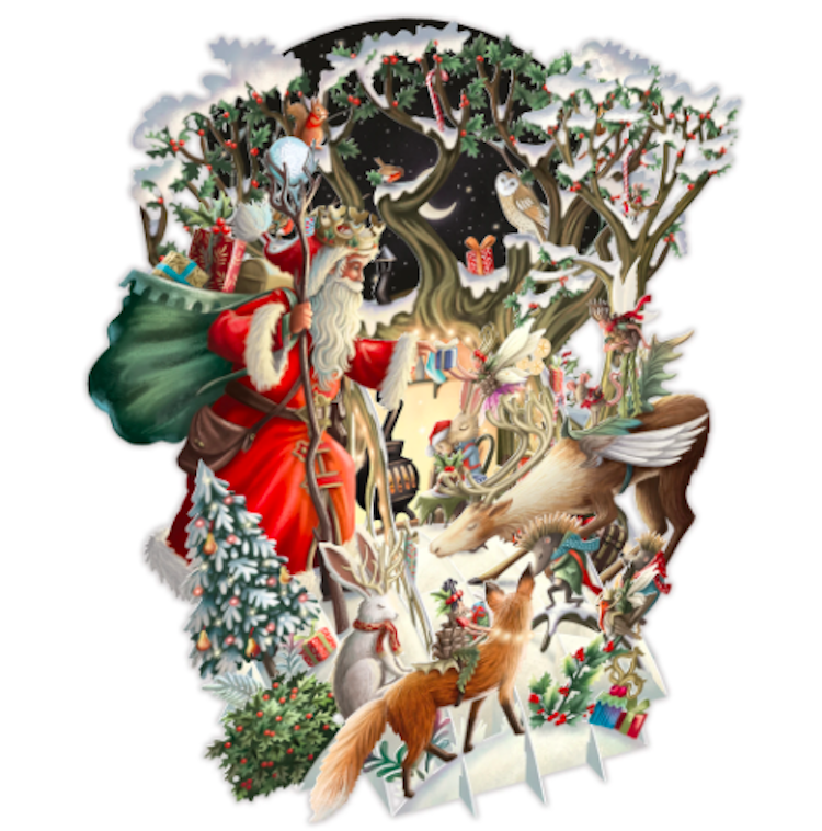 Julklappar i skogen (6 kort med kuvert)
