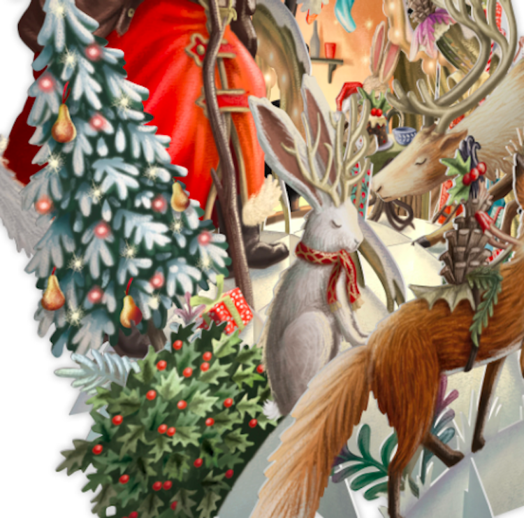 Julklappar i skogen (6 kort med kuvert)