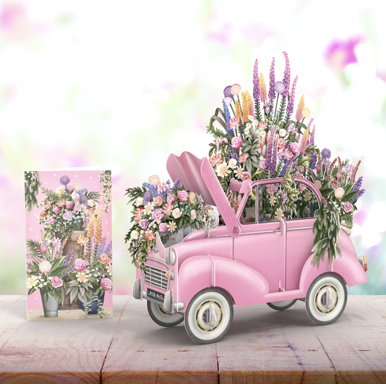 Blomsterbilen (6 kort med kuvert)