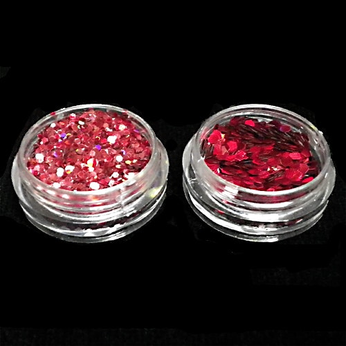 Glitter flakes duo, röd