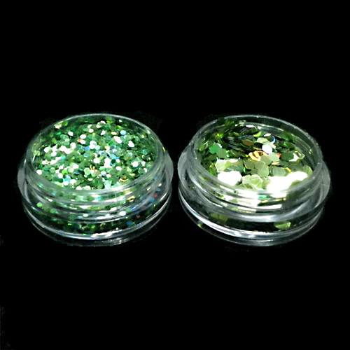 Glitter flakes duo, grön