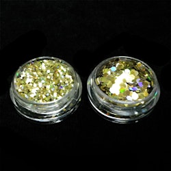 Glitter flakes duo, guld