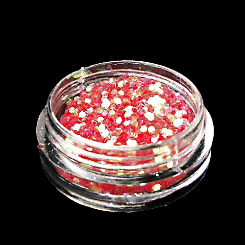 Glitter flakes 1mm, röd