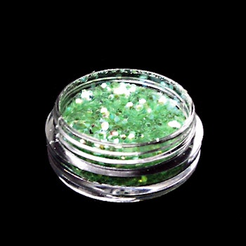 Glitter flakes 1mm, klargrön