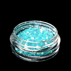 Glitter flakes 1mm, turkos