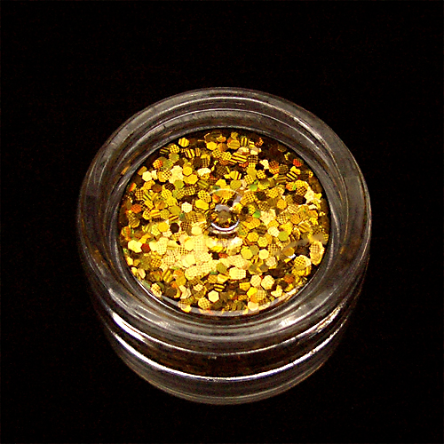 Glitter flakes 1mm, guld extra gul