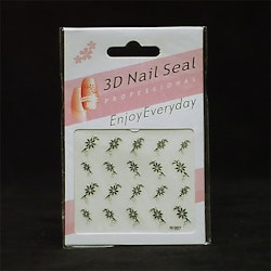 Svarta nagelstickers, N007 blommor