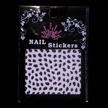 Nagelstickers blandade, BLE247 blå leopardmönster