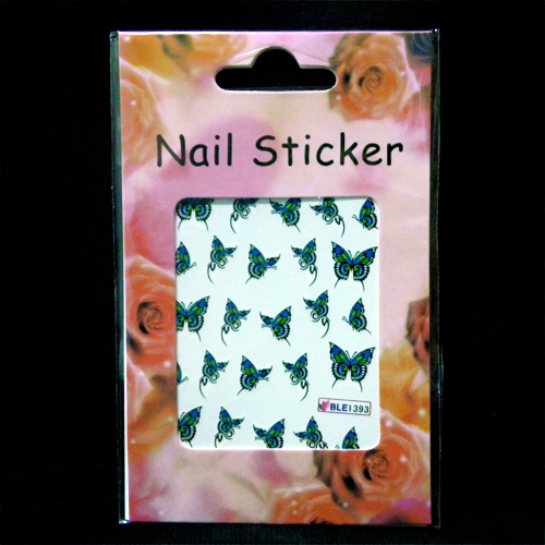 Nail tattoos blandade, BLE1393 fjärilar