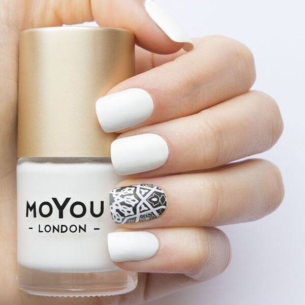 MoYou London Nail Art Stamping Polish 9 ml, White Knight