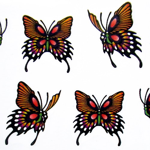 Nail tattoos blandade, BLE1391 fjärilar