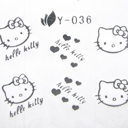 Nail tattoos silver, Y-036 Hello Kitty