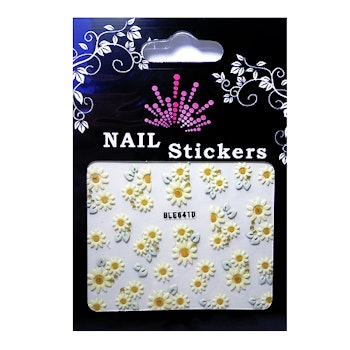 Nagelstickers vita, BLE641D blommor