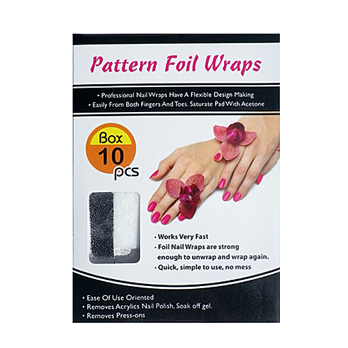 Remover Wraps Nail Foil, 10 st mönstrade