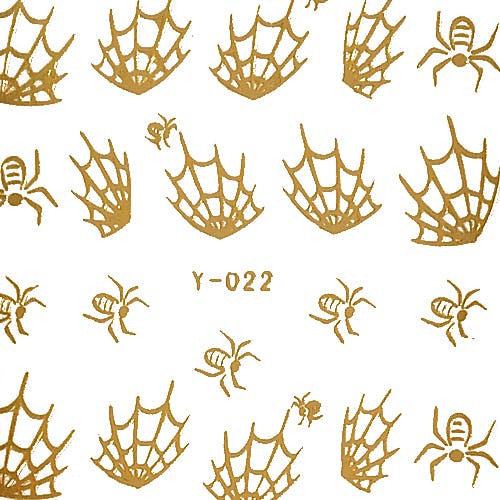 Nail tattoos guld, Y-022 spindlar