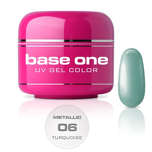 Base One Colour UV-Gel 5g metallic, 06 Turquoise