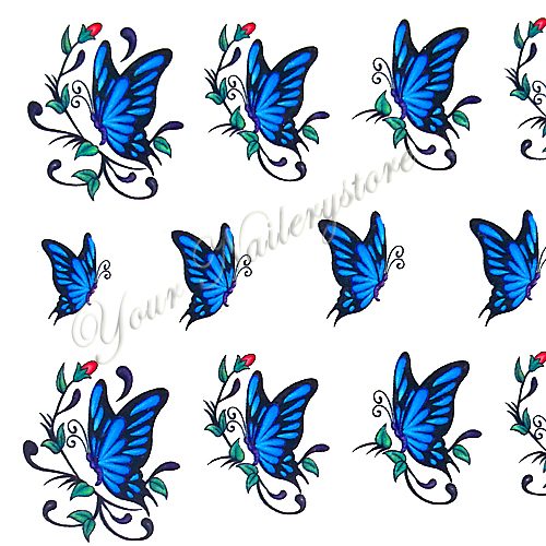 Nail tattoos blandade, BLE1400 fjärilar