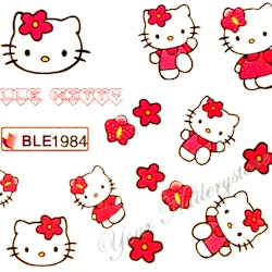 Nail tattoos blandade, BLE1984 Hello Kitty