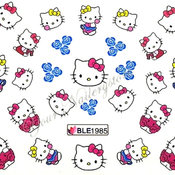 Nail tattoos blandade, BLE1985 Hello Kitty