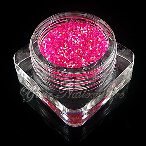 Glitter flakes neon 1mm, rosa