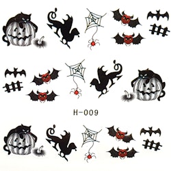 Nail tattoos halloween, H-009