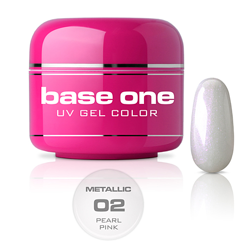 Base One Colour UV-Gel 5g metallic, 02 Pearl Pink
